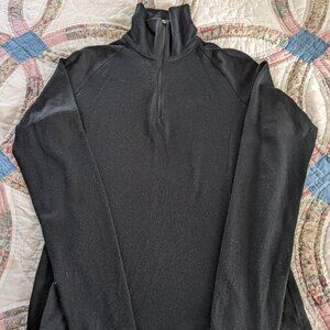 Icebreaker Bodyfit 260 Womens Medium Black Thermal Merino Wool Half Zip Top - M